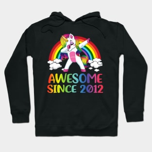 8 Birthday Unicorn Dabbing Awesome Since 2012 Hoodie